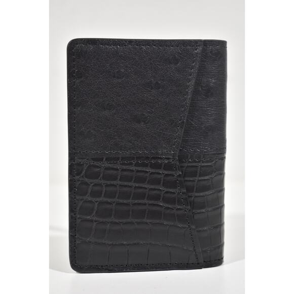 Louis Vuitton Black Crocodile Ostrich Monogram Eclipse Pocket Organizer Wallet - Picture 6 of 9